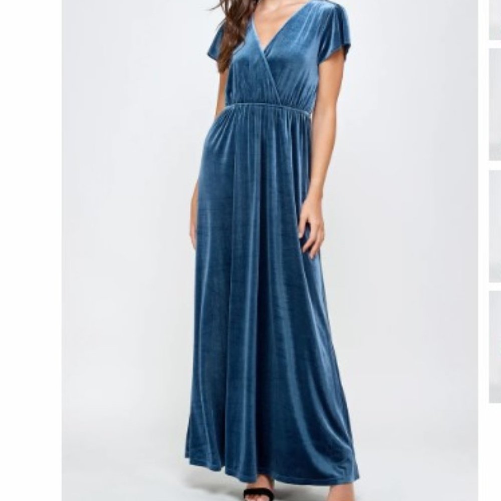 Teal Velvet Maxi - See and Been Seen - NWT